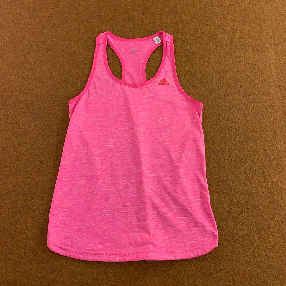 Adidas Womens Small Pink Climalite Heathered Racerback Tank Top